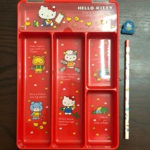 Sanrio Hello Kitty 1976 stationary tray organizer and pencil and 1977 paperclip